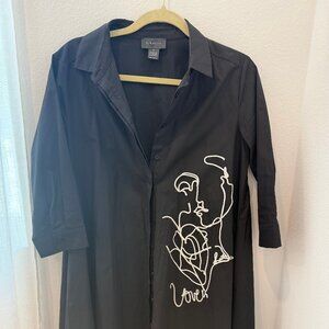 Chic Loose Booton up Multi Purpose Black Dress